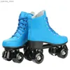 Inline Roller Skates Black Wheels Roller Skates Women Men Roller Skate Shoes Quad Sneakers Beginner Outdoor Skating Adult Double Row 4-wheel Pulley Y240410