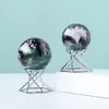 1pc de haute qualité Plume naturelle Fluorite Crystal Ball Feng Shui Energie décorative Quartz Aura Décoration