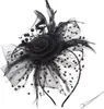 Femmes fascinateurs chapeau maillé plume glamour voile kentucky derby chapeau cocktail thé parto hat hat bands hoop accessoires 40