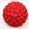 Sposa rossa calda e damigellatta con bouquet, bouquet di rosa di raso di rinestone di perle, forniture per matrimoni fatte a mano HS004