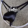 Erkeklerin Saten Örgü G-String String String Beach Thong Konturlu Kese Bulma Gay Düz T-Back