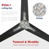 52 Inch Outdoor Ceiling Fan Without Light - Black Finish, 3 Blades, 3 Speeds - Ideal for Patios, Bedrooms, and Living Rooms