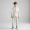 Boys Plaid Spring Summer Set Set Enfant Gentleman Piano Host Performance Performance Pographie Costume Kids Blazer Pants Bowtie tenue 240401