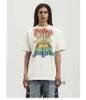 Trendy en mode -engelen Chaopai Rainbow Star Letter Printing Short Sleeve T -Shirt for Men and Women Paren American High Street Half Sleeve met echte tag