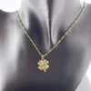 Подвесные ожерелья 18K Золотое ожерелье Lucky Clover 24K Gold for Woman Charm Jewelry Sward Part