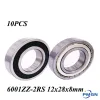 10pcs 6001ZZ 6001 2RS 6001RS 6001Z 6001 deep groove ball bearing 12x28x8mm 6001rs bearing 6001 bearing ABEC-5