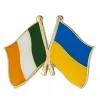 Ukraine and Belarus Friendship Flag Badge Flag Brooch National Flag Lapel Pin International Travel Pins