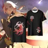 Hoodies masculins Honkai Impact 3D T-shirts Anime Cosplay Men Femmes Tops O-Neck Short Sleeve Harajuku Shirt Plus taille