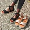 Sandals Women Summer Fashion Romanesque Woman Flats Straw Rope Woven Fish-mouth Platform Shoes Plus Size 41 42 43