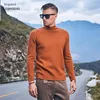 Men's Sweaters Yingjuelun 2024 Autumn/Winter Knitted Half High Neck Winter Bottom Shirt Layered With Sweater