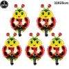 5pcs Ladybug Balloons Balões de folha de insetos de animais para o chá de bebê para chá de bebê