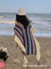 Kvinnor Autumn Winter Bohemian Faux Cashmere Etnic Style Long Thick Poncho Shawl Female Big Pendulum Loose Cloak Coat 240319