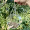 Pappagallo acrilico trasparente rotondo di uccelli selvatici per mangiatoia giocattolo gabbia portatile appeso alimentare da giardino per esterni tagli di uccello appeso