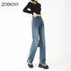 Jeans pour femmes Zoenova Girl Slim Pantalon Vintage Y2K Clothes Pantalones printemps High Taie Casual Elegant Streetwear Women Retro