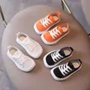 Girls Shoes Fashion Leisure Shoe Childrens Canvas Shoes Sneakers Kids Casual Sport Shoes for Kindergarten Black White Orange 240407