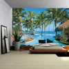 Tapestry Wall Hanging Beautiful Beach Landscape Decor Art Bedroom Window Bakgrund