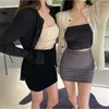 Saias miiiiix American Fashion Elastic Wrap Hip Salia 2024 Verão Sexy Mini Curto Breno Black Slim Fit Feminino Roupas femininas