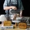 Lbsisi Leben 50pcs/Los transparent geschnittene Brotplastiktüten mit Griff Keks Süßigkeiten Kekse gebürstete Handrissen -Toast -Verpackung