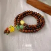 Novo bule de bule de jade de sândalo de estilo chinês, pulseira de temperamento da moda elástica de várias camadas, sentimento de ponta, pulseira de luz