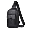 Kangaroo Luxury Brand Man Chest Bag Leather Crossbody For Men Travel Sling Black Brown Messenger Shoulder Male 240407