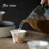 30 ml Boutique Pure Flower Art Flower Art en céramique tasse de thé octogonal Single Cup Home Kung Fu Tea Set Tasting Master Tasse