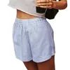Kvinnors shorts Kvinnor Randig Löst bredben Casual Summer Elastic Midje Baggy Streetwear för Daily Date Lounge Bottoms