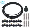 6m Hose 6pcs Mist Nebulizer Outdoor Garden Misting Atomizing Spray Cooling Suit Nozzle Sprinkler Watering Kits System Mistsystem