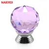 Naierdi 30 mm Colorful Crystal Gird Knobs Handles Armoire Crystal Ball Coupboard tire les boutons du tiroir