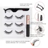 Neue 3/4pairs Magnetische Wimpern falsche Wimpern wiederholt Verwenden Sie Wimpern wasserdichte Flüssigkeit Eyeliner handgefertigtes Wimpern Make -up -Werkzeuge