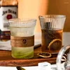 Weingläser japanischer Stil Anti-Scenen-Glas Hängeohr Ohr Kaffee Tasse Tee vertikaler Getreide Wasser Haushaltsmilch