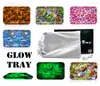 Smoking Printing LED Glow Rolling Trays Rechargeable Auto Party Light Up Printed Glowtray Dry Herb Tobacco Grinders Storage Holder3494449