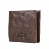 oryginalny skórzany portfel Portfel Mały bifold rfid vintage skórzana skóra szczupła cienkie portfele zamyka monety kieszeń męska karta torebka uchwyt E4SJ#