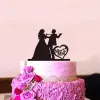 Śmieszne przyjęcie weselne Topper Bride Pan Mrs Mrs Acryl Black Cake Toppers Mixed Sport Style Pary