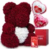 40 cm Rose Teddy Bear Flower sztuczny ręcznie robiony wieczny nosiciel róży walentynkowy rocznica chrztu ślubnego ślub matki da