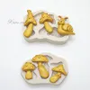 3D森林キノコとカタツムリのシリコン型フォンダン型ケーキデコレーションツールキャンディー樹脂粘土チョコレート型M903