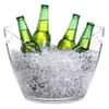 4L Clear Plastic Ice Bucket Party Bar Beer Wine Champagne Cooler Home Kitchen Beverage Drinks Cooling Container