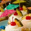 50pcs Cocktail Decorative Garnishes Umbrella Bamboo Stick Summer Tropical Luau Party Hawaiian Beach Theme Flamingo Party Decor