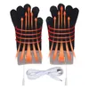 Couvertures USB Gants chauffés rechargeables USB tactile d'hiver tricot thermique de laine réchauffe pour les femmes