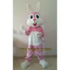 Mascot kostymer skum rosa kanin docka tecknad plysch jul fancy klänning halloween maskot dräkt