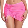 SKIRTS Sexy de alta qualidade feminina de alta qualidade Mish Sheer Swimsuit Biquini Transparente Wrap Wrap Salia curta ajustável para feminino