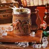 Kubki ręcznie wykonany drewniany kubek 600 ml symulacja dużej pojemności mleko piwo ręcznie robione herbatę kubek z uchwytem vintage 1pc