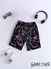 Home Clothing 2PCS Jungen Fashion Cool Casual Loungewear Pyjama Set Bunt Gamepad Muster Print Kurzarm Pullover Top passende Shorts s s