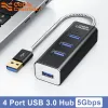 Hubs CableCreation USB HUB 4 bağlantı noktası USB 3.0 Hub Adaptör 5GPBS MacBook Pro IMAC PC Dizüstü Bilgisayar USB Flash Sürücüler 1.5m Kablo