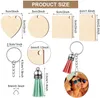 Charms Wooden Ornament Blanks Kit with Circles Keychain Colorful Tassels Key Chain Rings Jump Rings for DIY Handmade Gift