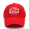 Вышивка Trump Fans Hats Black Red Ultra Maga Baseball Cap для мужчин и женщин Новый 0410