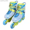 Inline Roller Skates Größe 31 32 33 - 42 Rollschuhe Verstellbare elastische PU -Inline -PVC -Sneakers Roller für Kinder Roller Skatingschuhe Patinen 4 Rodas Y240410