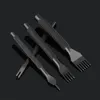 Non-slip Handle Leather Hole Punches 1+2+4+6 Prong DIY Diamond Spacing Lacing Stitching Chisel Set DIY Leather Craft Tools Set