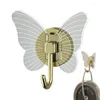 Hooks vlinder Key Holder Wall Decor Heavy Duty Sticky Verwijderbare decoratieve kaprek Lijmhanddoektevoer