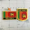 Sri Lanka National Flag brodery Patches Badge Shield and Square Shape Pin un ensemble sur le brassard en tissu le brassard Décoration