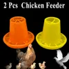 2PCS Chicken Poultry Feeding Bucket Feeder Plastic 1KG Capacity Quail Dove Bird Day Old Chick Animal Farming Tools Supplies